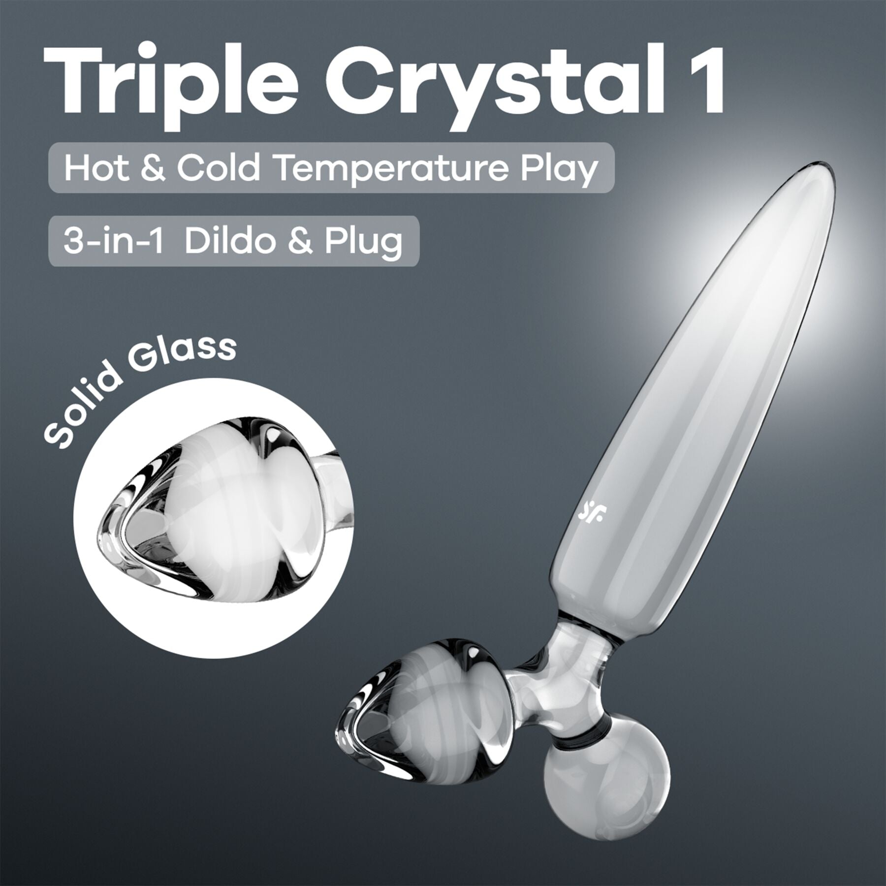 Трехсторонний стеклянный дилдо Satisfyer Triple Crystal 1 - превью 12