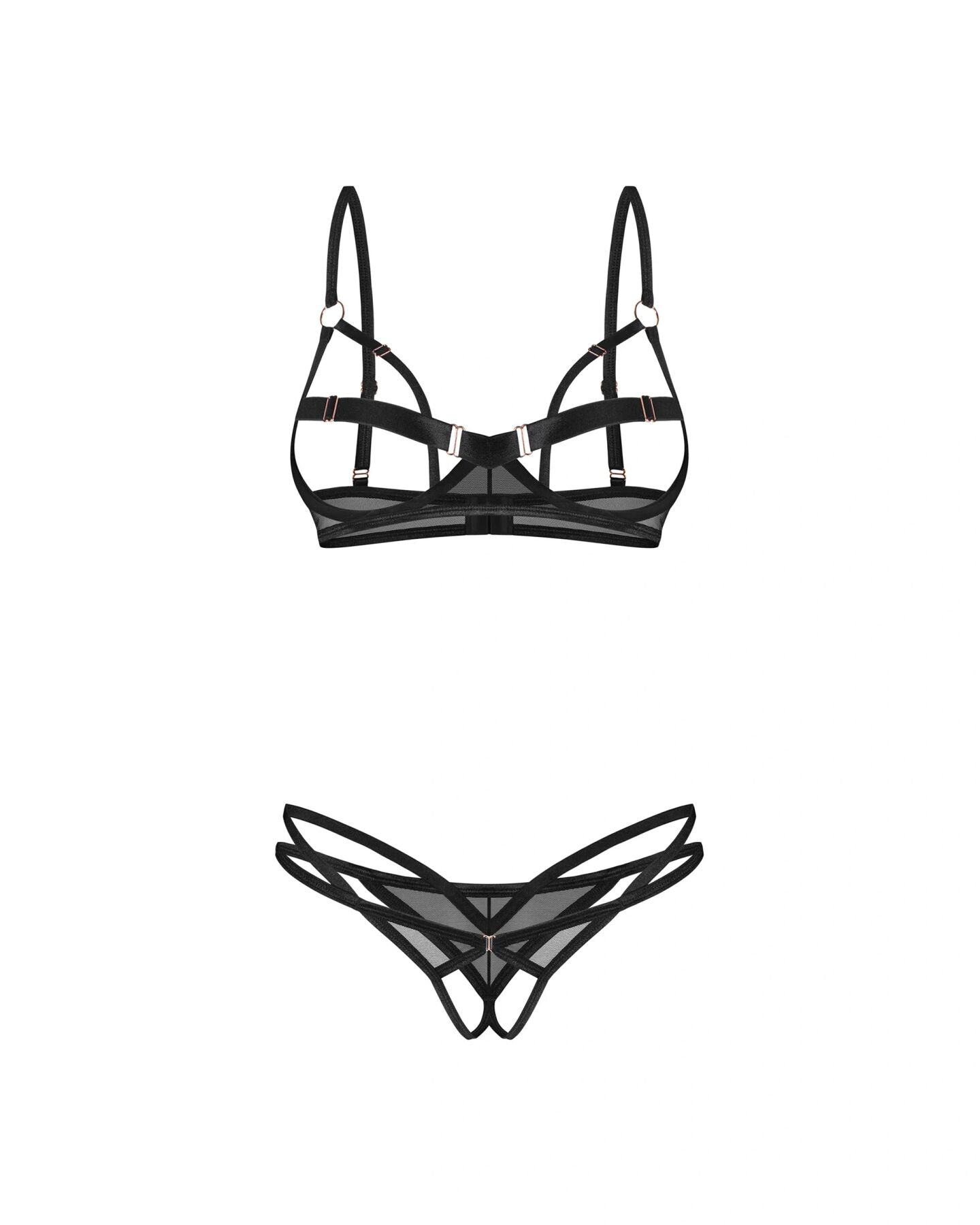 Комплект Obsessive Euridia 2-pcs crotchless set - превью 16