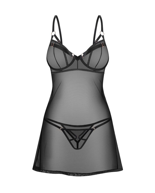 Сорочка Obsessive Euridia chemise & tanga _