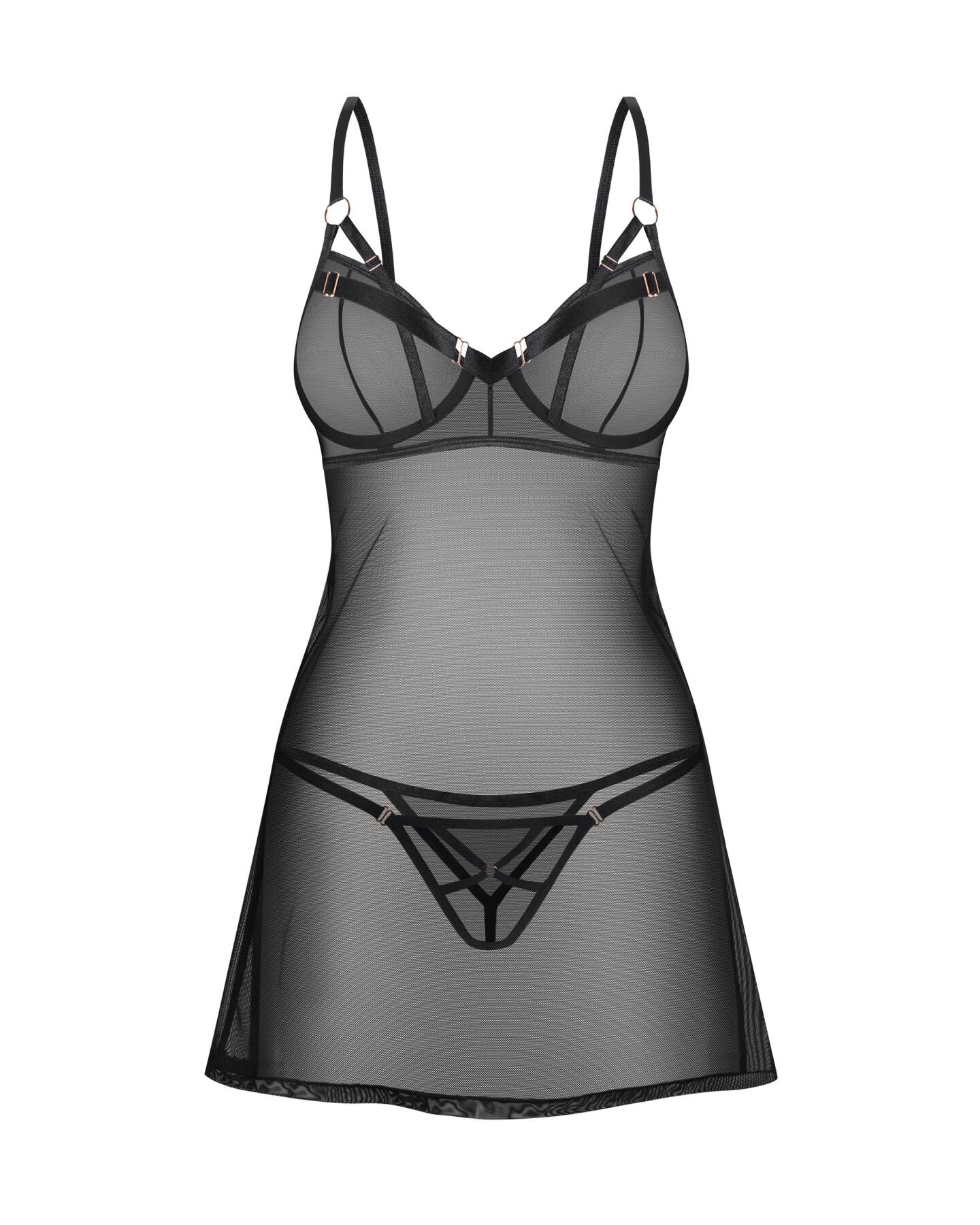 Сорочка Obsessive Euridia chemise & tanga  - превью 6