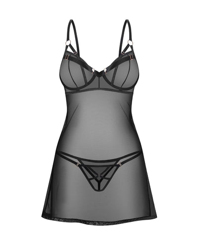 Сорочка Obsessive Euridia chemise & tanga  - фото 6