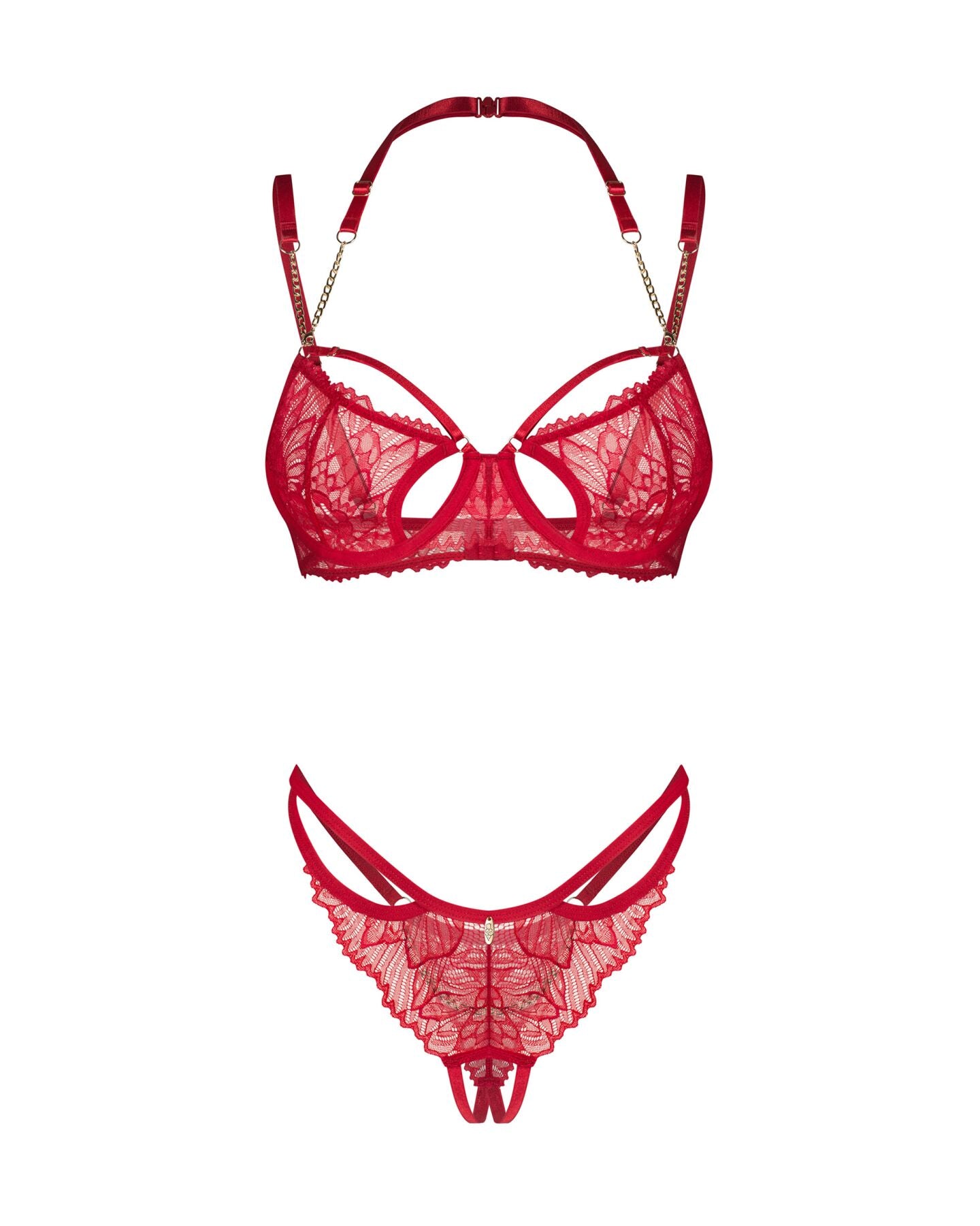 Комплект Obsessive Matildea 2-pcs crotchless set - превью 7
