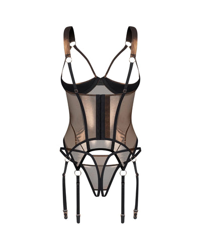 Корсет Obsessive Soranna cupless corset & crotchless thong  - фото 5