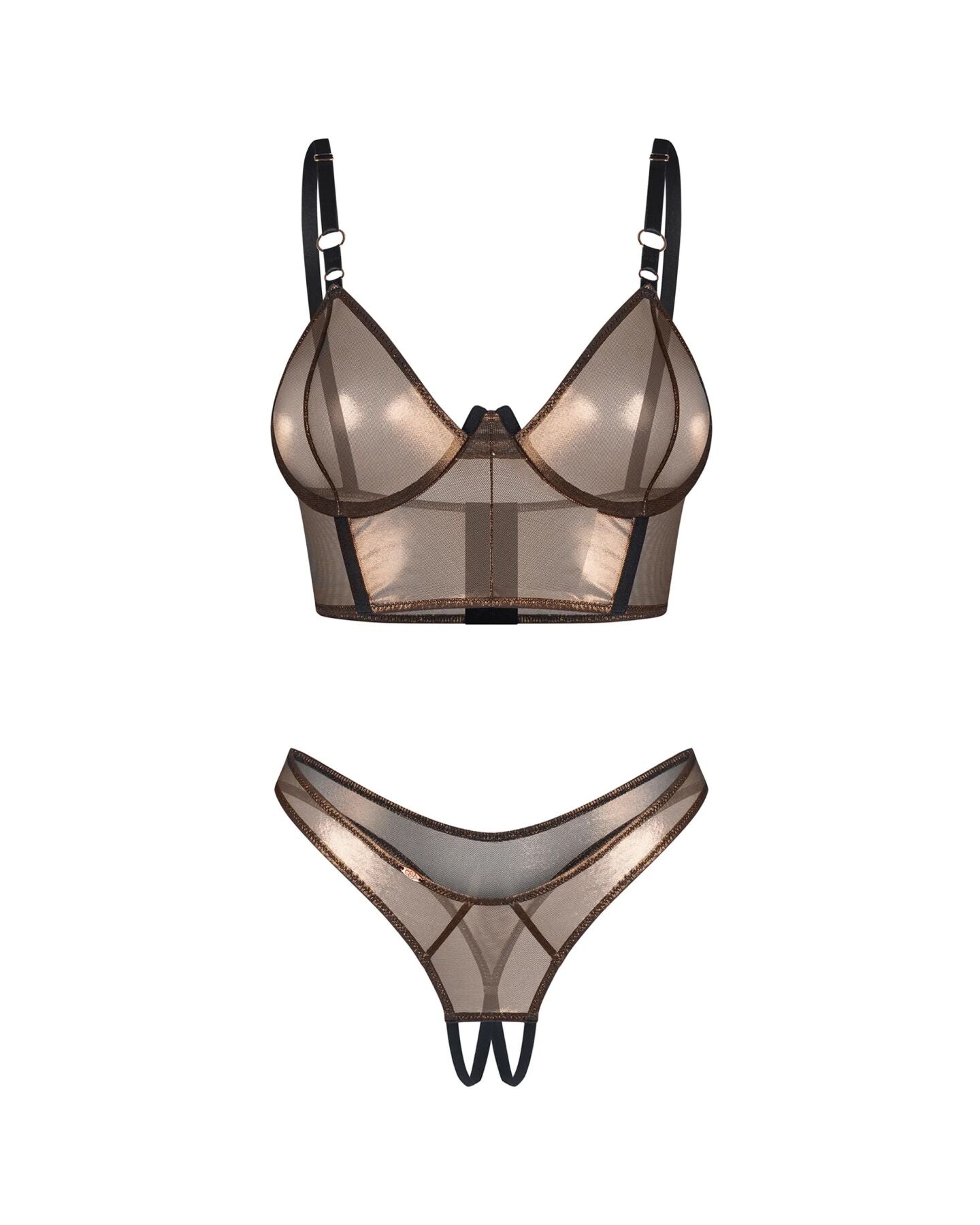Комплект Obsessive Soranna top & crotchless thong  - превью 4