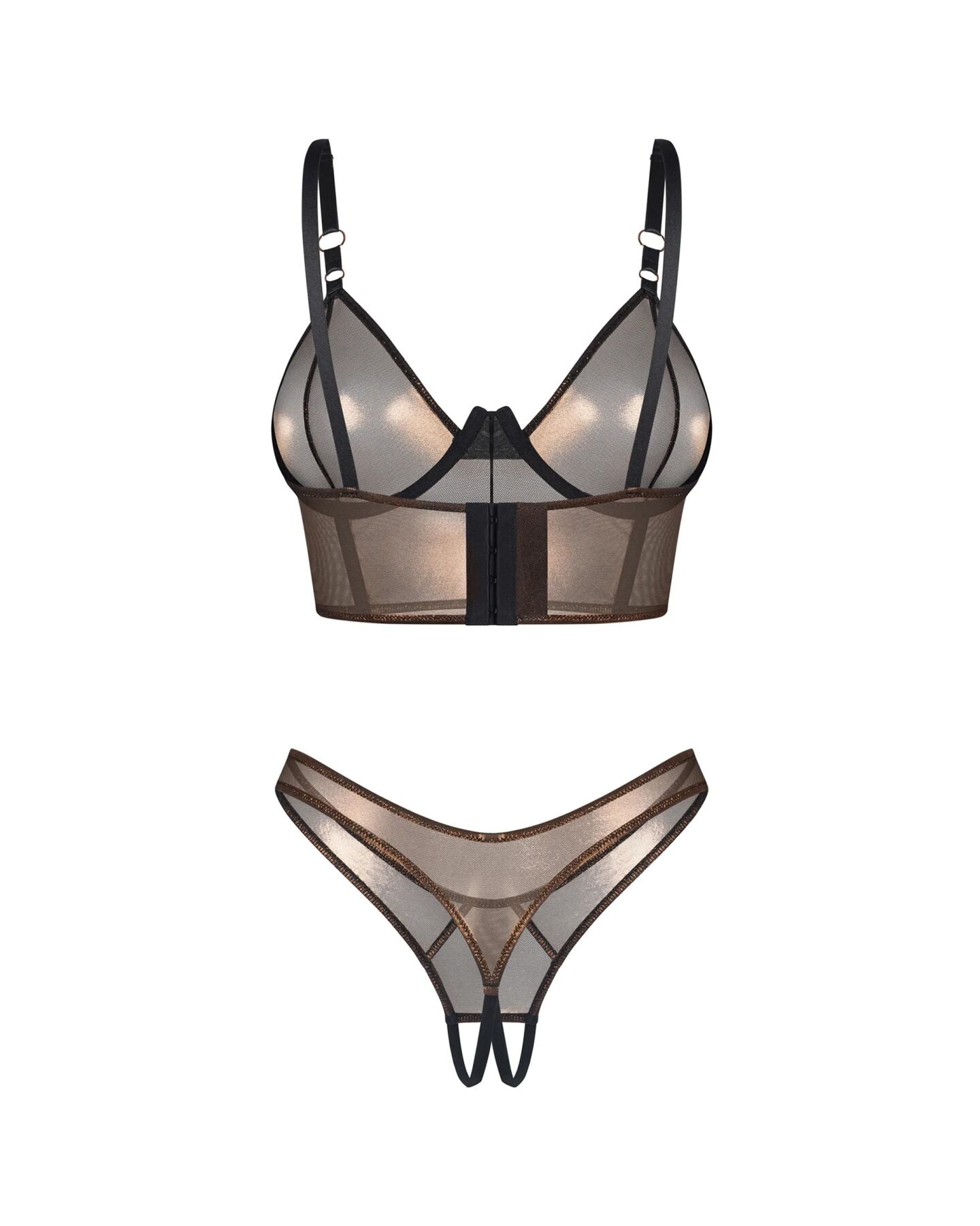 Комплект Obsessive Soranna top & crotchless thong  - превью 14