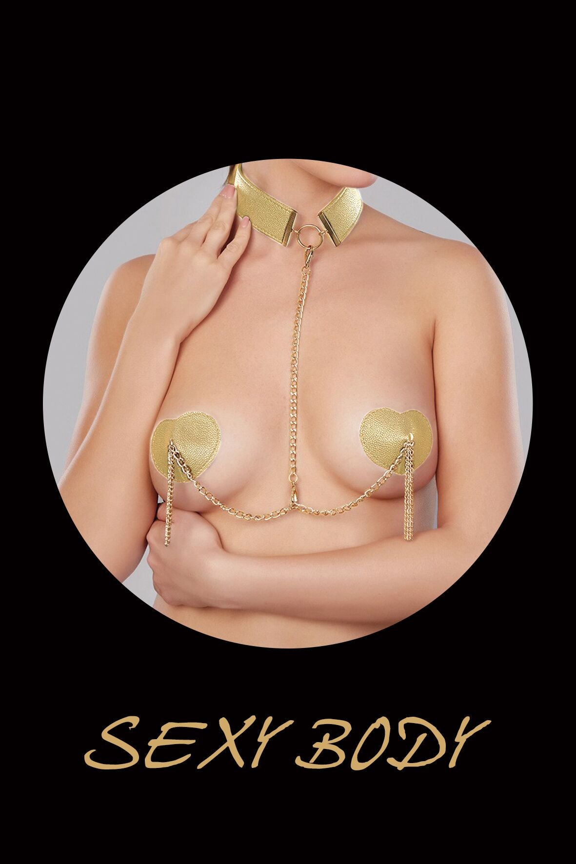 Пестис-сердечки с кисточками и чокером JSY Nipple Sticker RT236114  - превью 6
