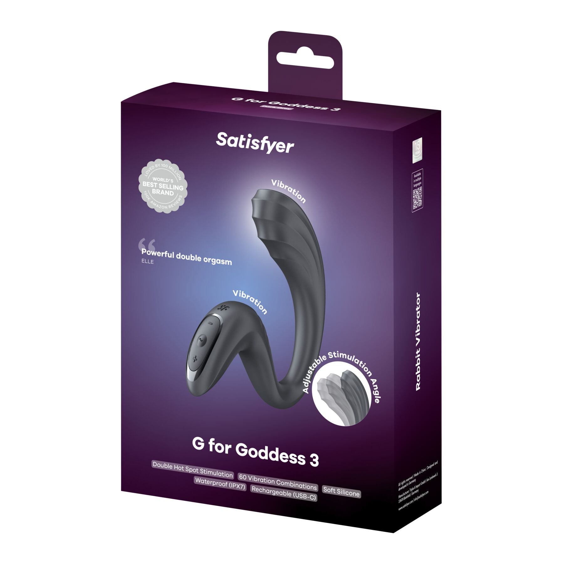 Вагінально-кліторальний вібратор Satisfyer G for Goddess 3 - превʼю 13
