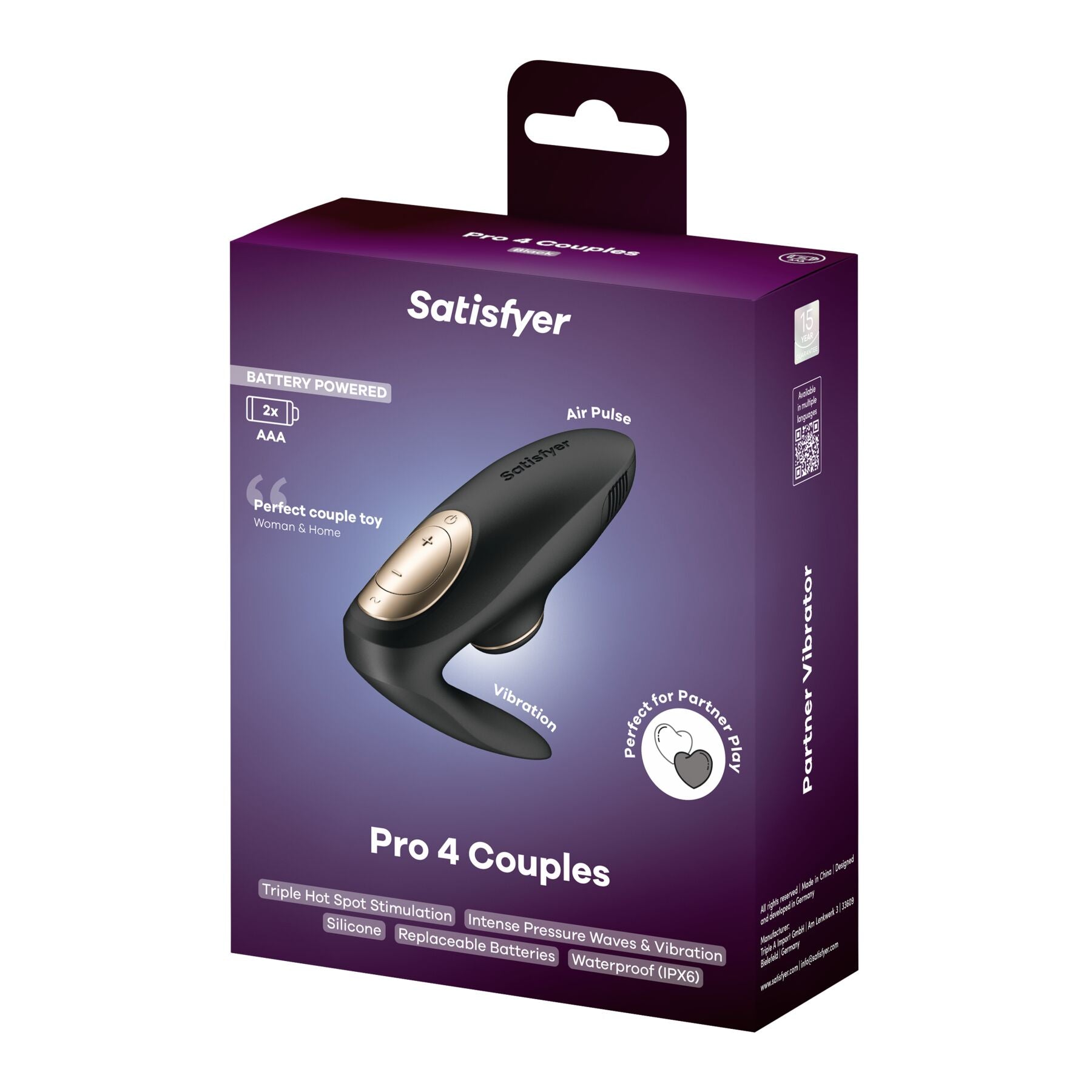 Вакуумный вибратор для пар Satisfyer Pro 4 Couples Battery Series, подходит для секса в паре - превью 7