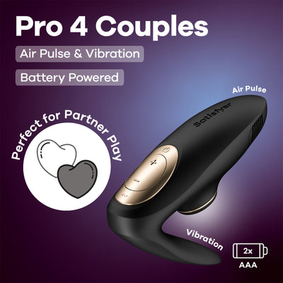 Вакуумный вибратор для пар Satisfyer Pro 4 Couples Battery Series, подходит для секса в паре - фото 6