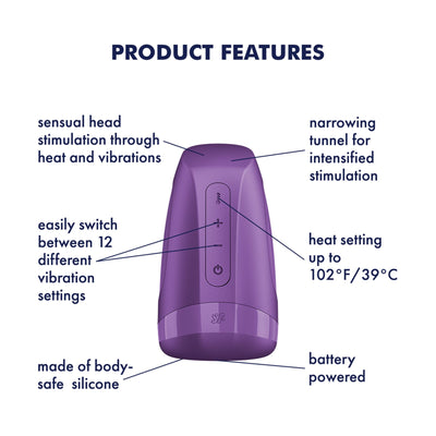 Мастурбатор Satisfyer Men Heat Vibration Battery Series имитатор минета, подогрев и вибрация - фото 6