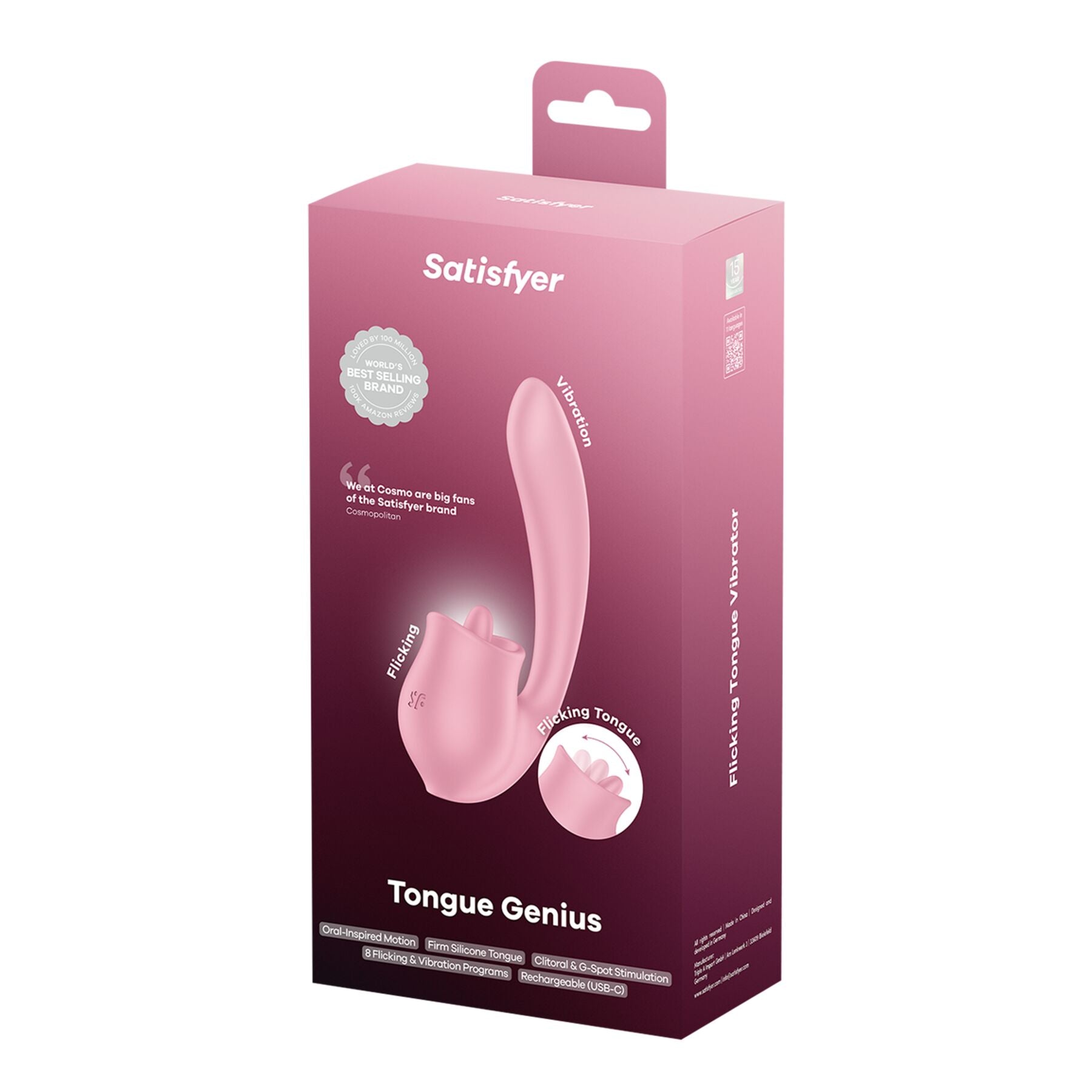 Вагинально-клиторальный вибратор Satisfyer Tongue Genius - превью 5