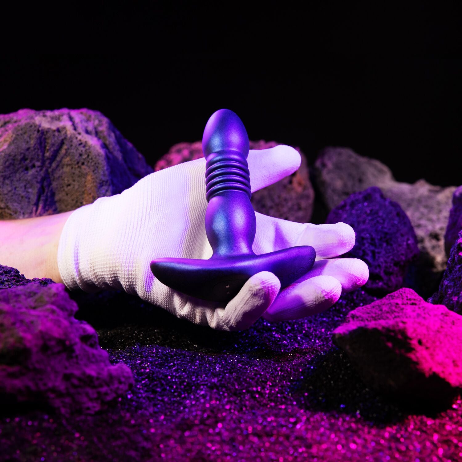 Анальная пробка с вибрацией и пульсацией Hueman - Supernova Thrusting Buttplug - превью 10