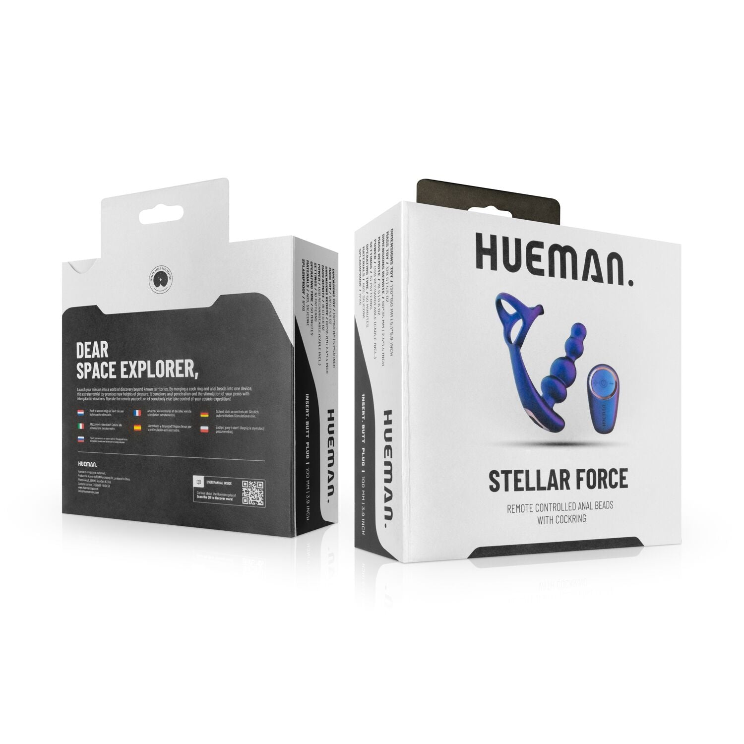 Анальный вибратор с эрекционным кольцом Hueman - Stellar Force Anal Beads with Cockring - превью 8