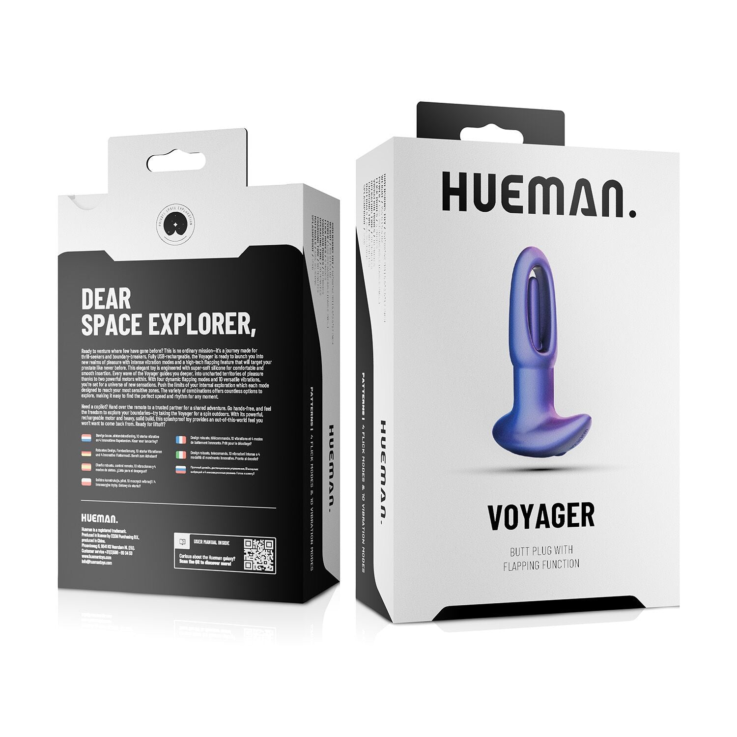 Анальная пробка с виброязычком Hueman - Voyager Butt Plug With Tapping - превью 9