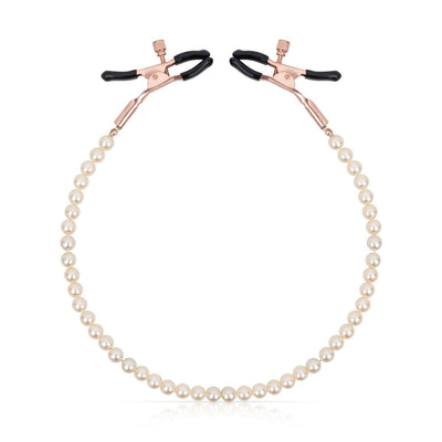 Зажимы для сосков с жемчужной цепочкой Rosy Gold - Nipple Clamps Pearls - фото 5