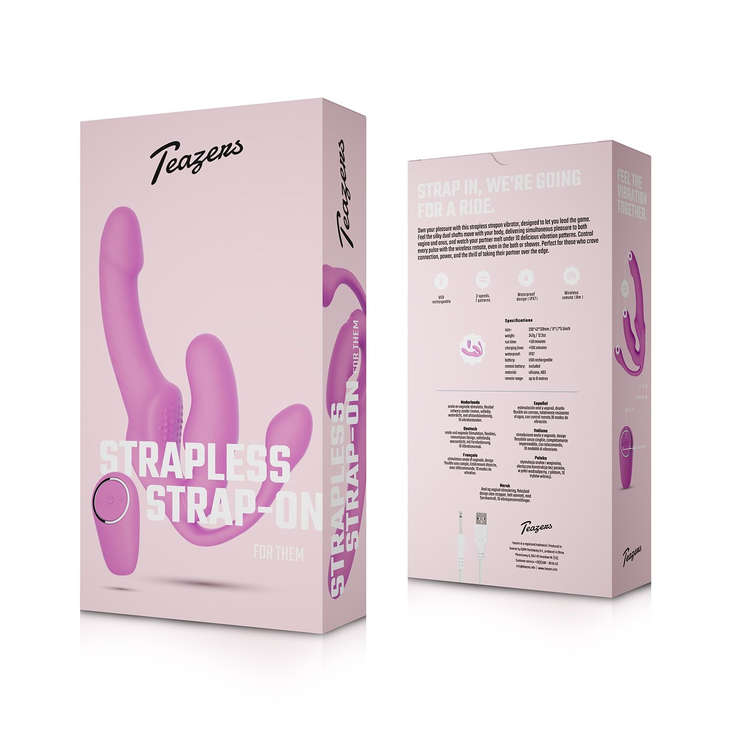 Безремневой страпон с анальной вставкой Teazers Strapless Strap-On with Anal Plug - превью 9