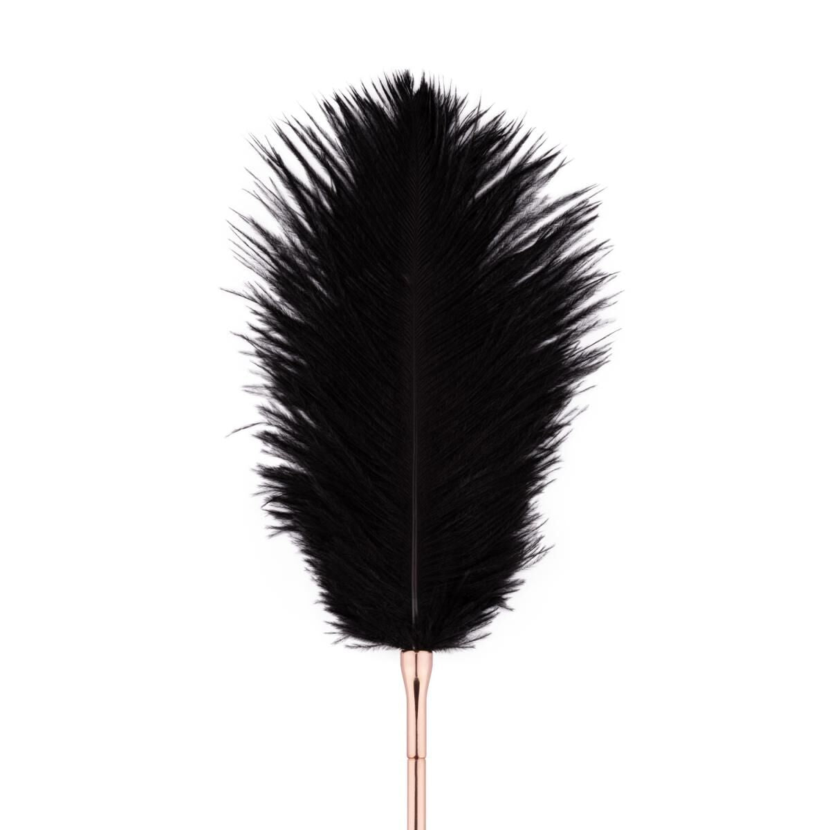 Щекоталка с металлическим флоггером Rosy Gold - Feather Tickler & Whip - превью 4