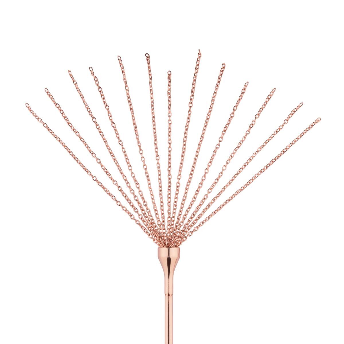 Щекоталка с металлическим флоггером Rosy Gold - Feather Tickler & Whip - превью 7