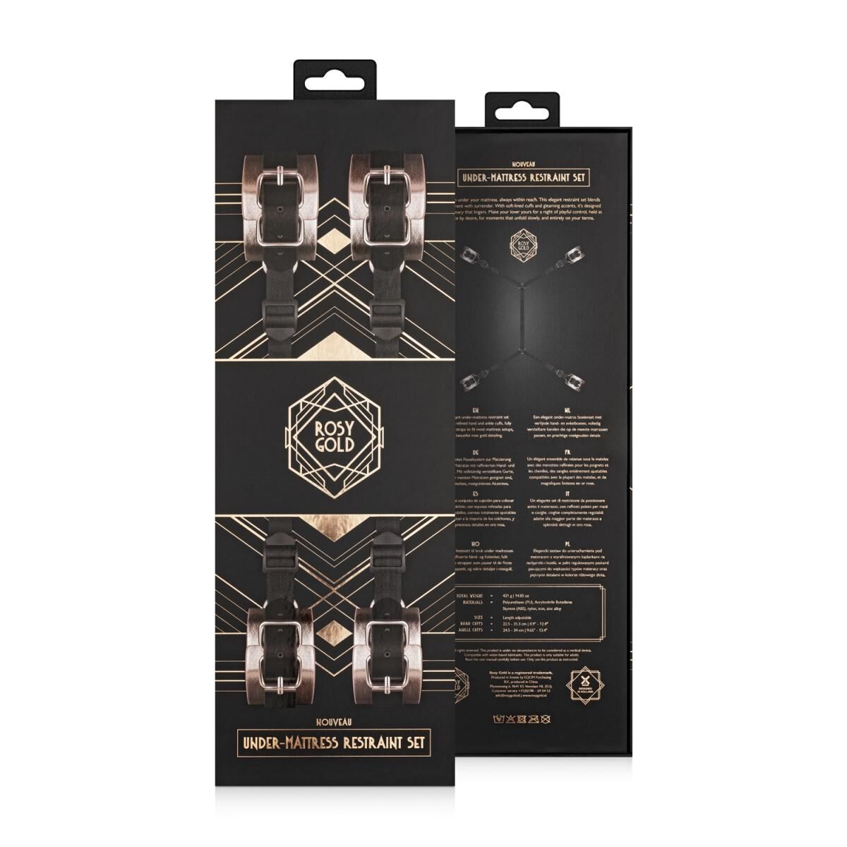 Фиксатор рук и ног для кровати Rosy Gold - Under-Mattress Restraint Set - превью 11