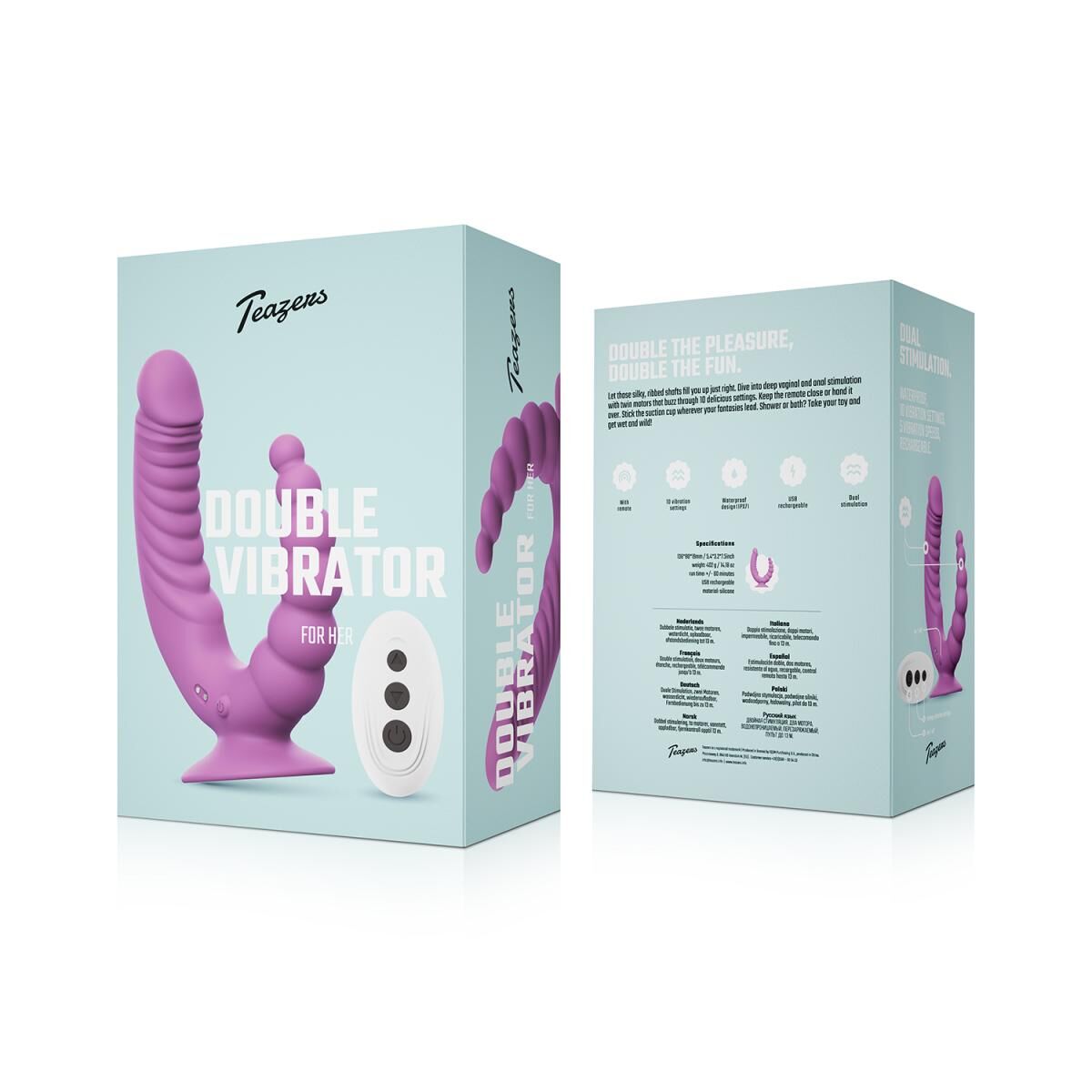 Двойной вибратор Teazers Double Vibrator - превью 8