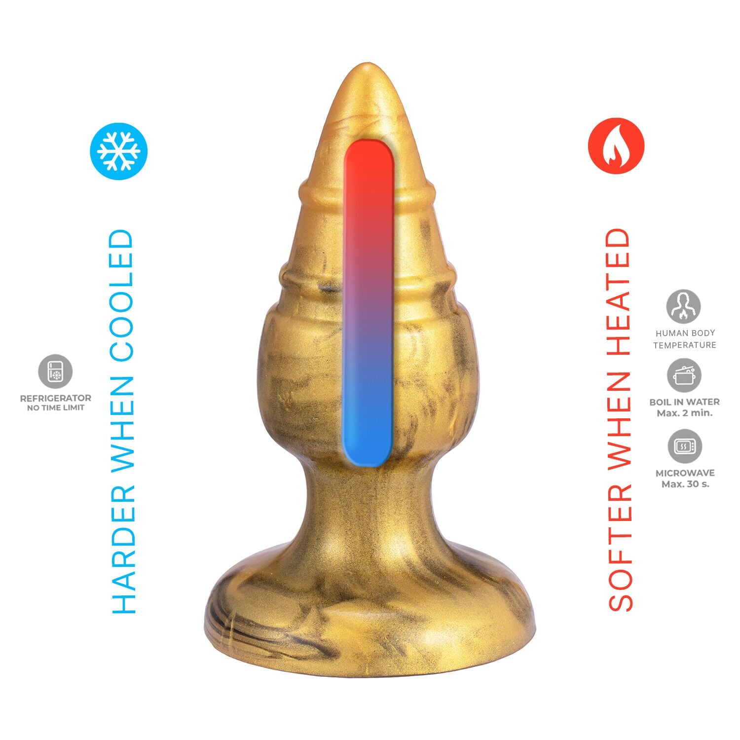 Анальная пробка SilexD Fantasy - Goldy Plug - превью 3