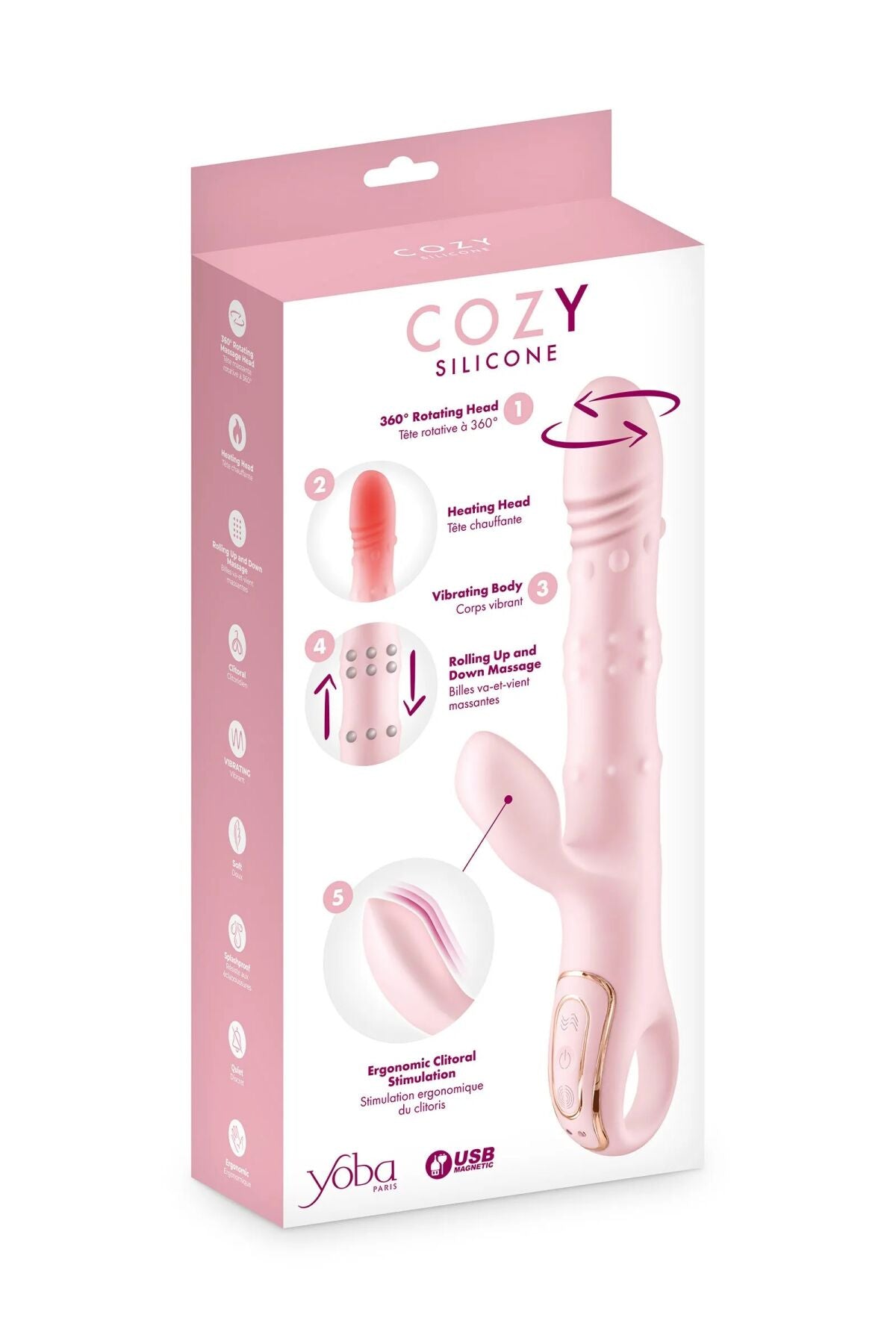 Вибратор-кролик 5в1 Yoba Cozy - превью 5