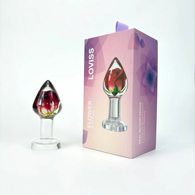 Роскошная анальная пробка Loviss Rose Anal Plug с настоящей розой внутри - фото 4