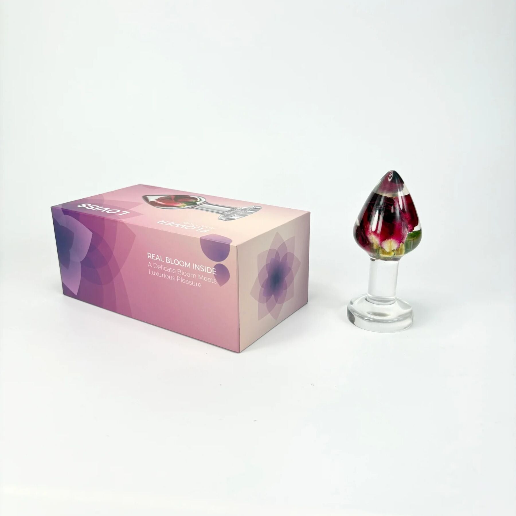 Роскошная анальная пробка Loviss Rose Anal Plug с настоящей розой внутри - превью 5