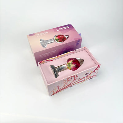 Роскошная анальная пробка Loviss Rose Anal Plug с настоящей розой внутри - фото 7