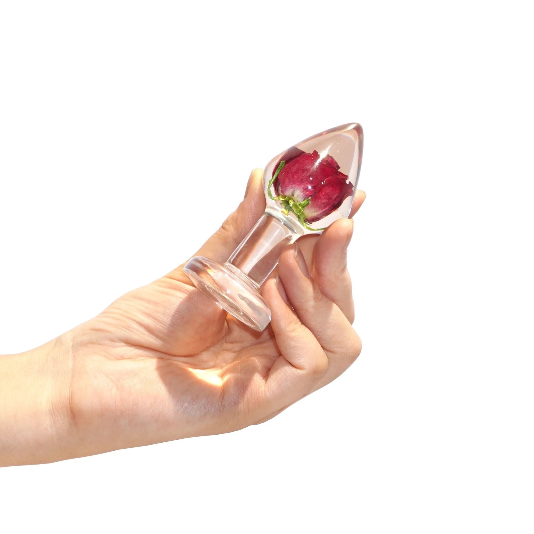 Роскошная анальная пробка Loviss Rose Anal Plug с настоящей розой внутри - превью 3