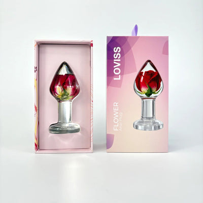 Роскошная анальная пробка Loviss Rose Anal Plug с настоящей розой внутри - фото 8