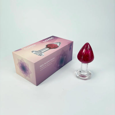 Роскошная анальная пробка Loviss Gomphrena Globosa Anal Plug с настоящим амарантом внутри - фото 6
