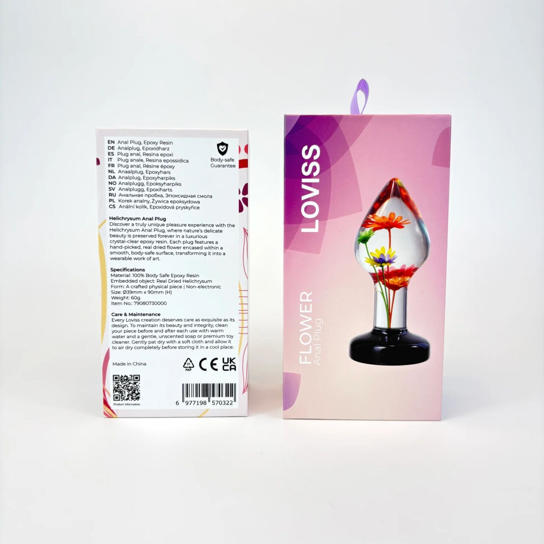 Роскошная анальная пробка Loviss Helichrysum Anal Plug с настоящим бессмертником внутри - превью 13