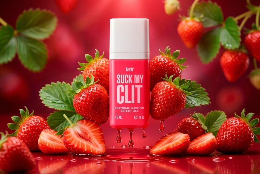 Смоктайзер для клитора Intt Suck My Clit Wild Strawberry, клубника - превью 8