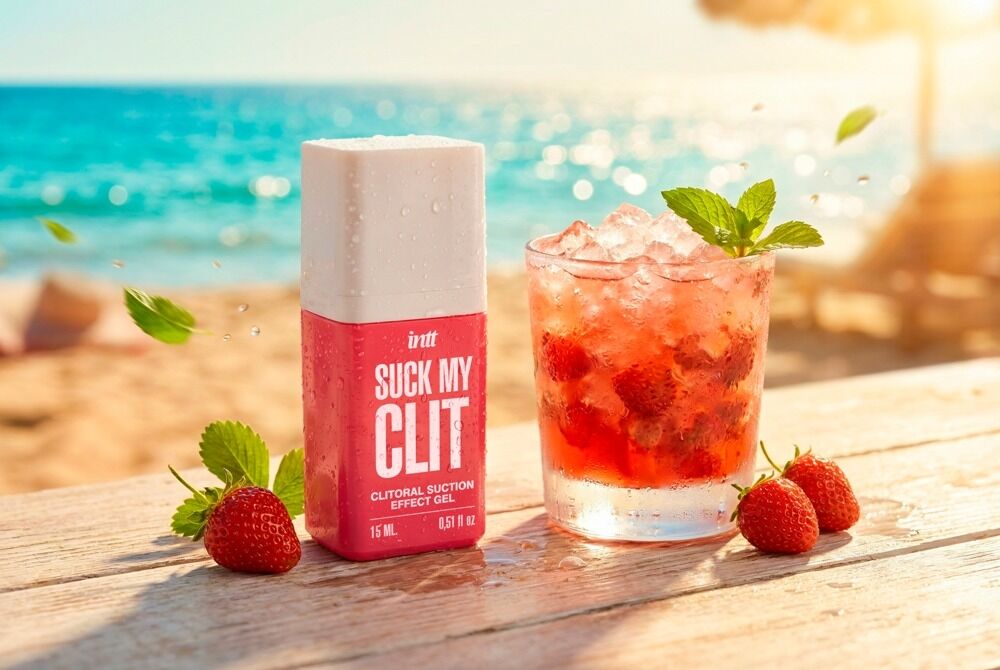Смоктайзер для клитора Intt Suck My Clit Wild Strawberry, клубника - превью 6