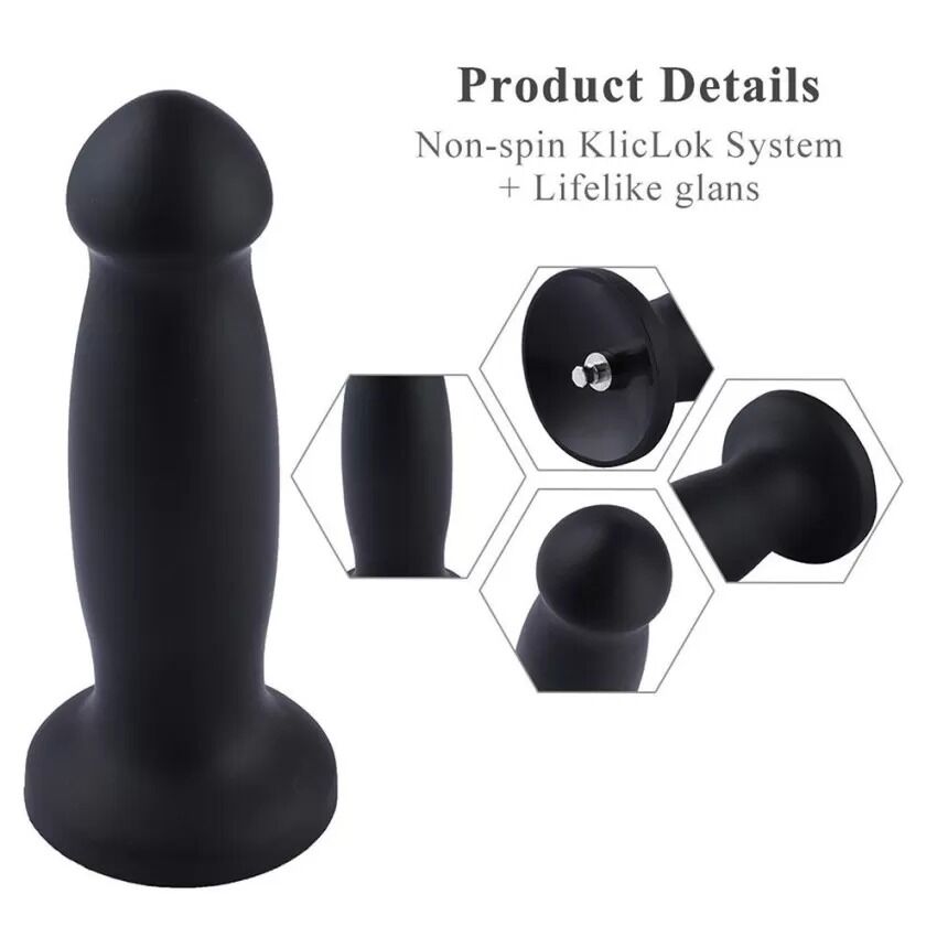 Силиконовый дилдо для секс-машин Hismith Silicone Anal Dildo, система KlicLok - превью 11