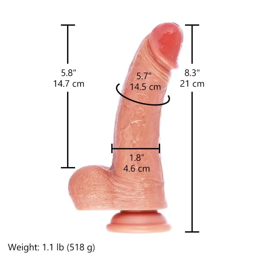 Фаллоимитатор для секс-машин Hismith Dual-density dildo with veins, система KlicLok - превью 5