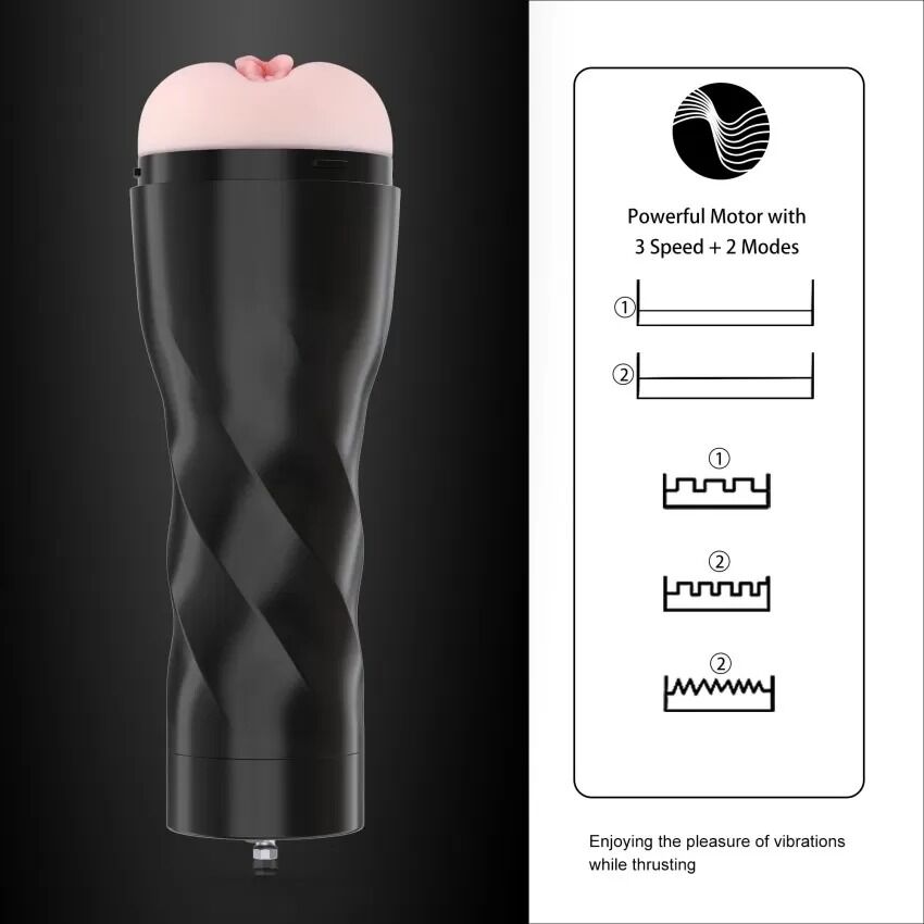 Мастурбатор с вибрацией Hismith Male Masturbation Cup,совместим с секс-машинами бренда - превью 5