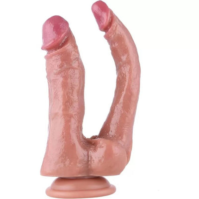 Двойной фаллоимитатор для секс-машин Hismith Double Penetrator, KlicLok и присоска - фото 4
