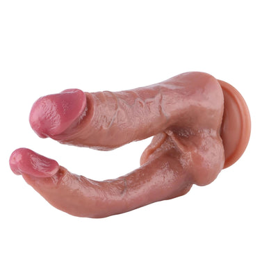 Двойной фаллоимитатор для секс-машин Hismith Double Penetrator, KlicLok и присоска - фото 11
