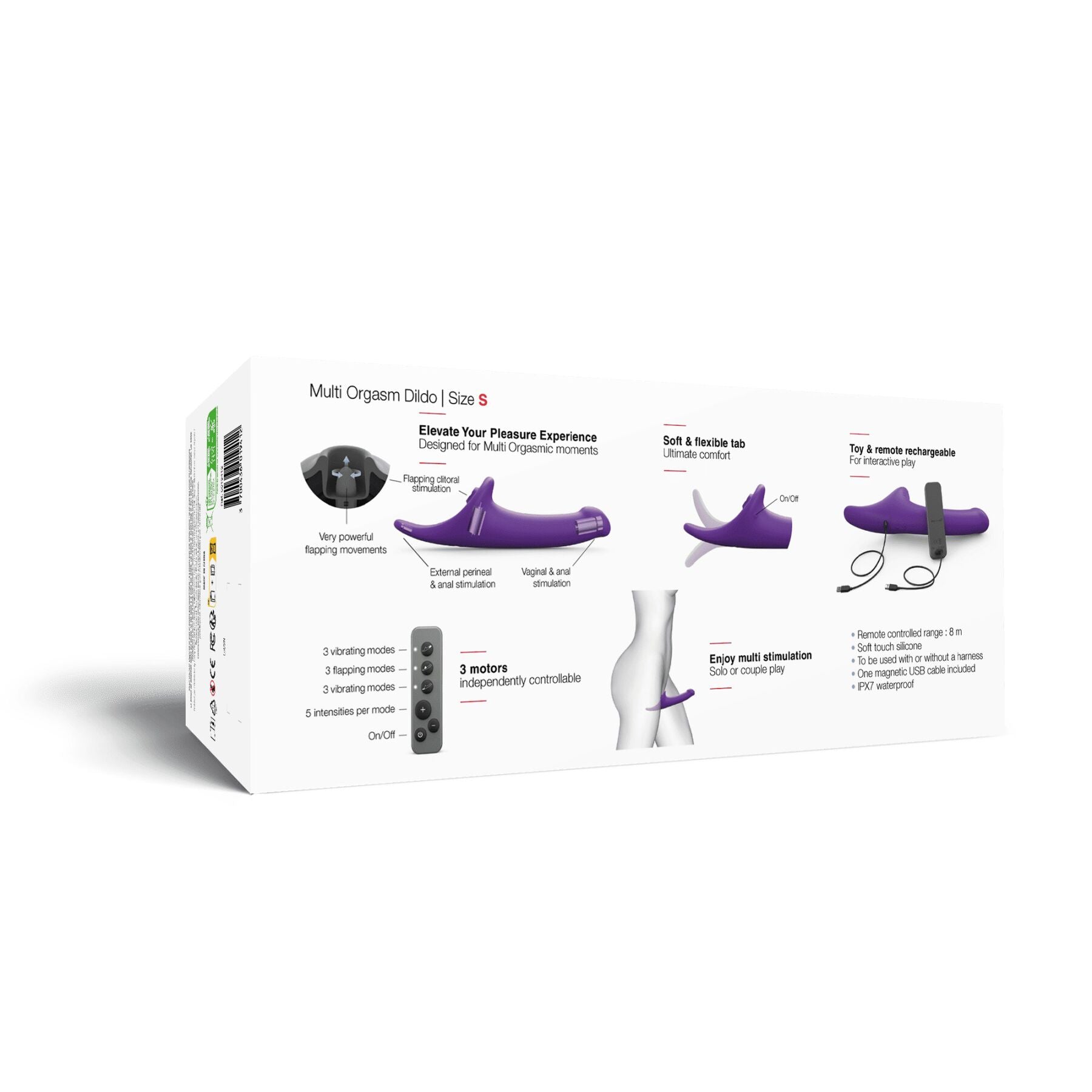Вибронасадка для страпона с клиторальной стимуляцией Strap-On-Me Multi Orgasm Dildo - превью 9