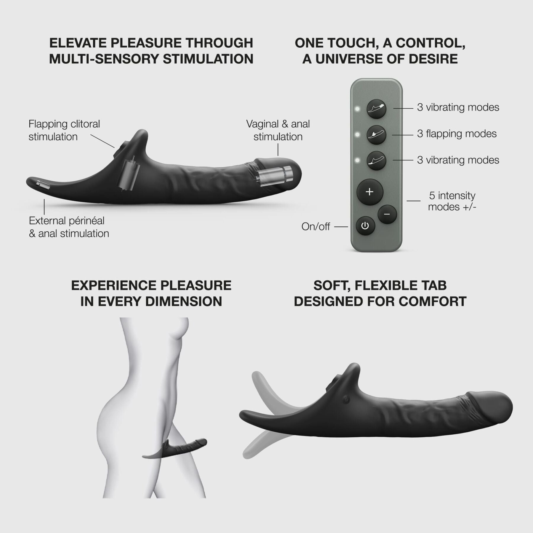 Вибронасадка для страпона с вакуумной стимуляцией Strap-On-Me Multi Orgasm Realistic Dildo - превью 32