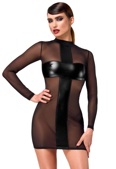 Платье Noir Handmade F369 Crossfire Mesh & Wetlook Mini dress XL - фото 9