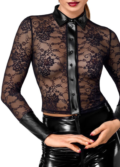 Блуза Noir Handmade F377 Noirelle Lace Button-up Shirt - фото 4