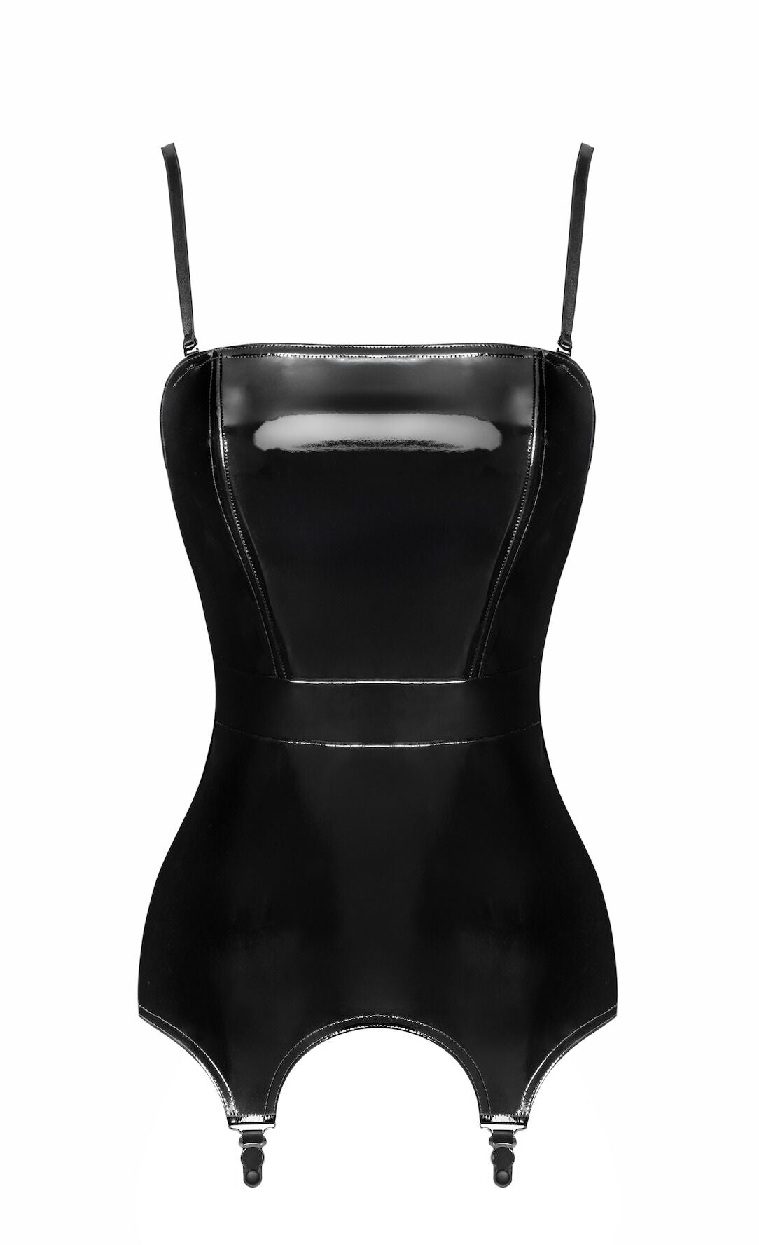 Корсет з підв'язками для панчіх Noir Handmade F381 Dominae Venom PVC corset-belt - превʼю 24