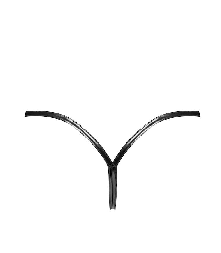 Трусики Noir Handmade P014 Dominae PVC panty with silver clasp - фото 40