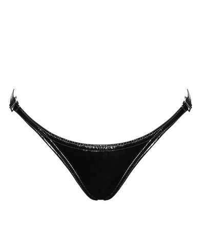 Трусики Noir Handmade P014 Dominae PVC panty with silver clasp - фото 39