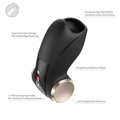 Мастурбатор для головки пениса Fun Factory COBRA LIBRE II Black, 2 мотора, игра без рук - фото 2