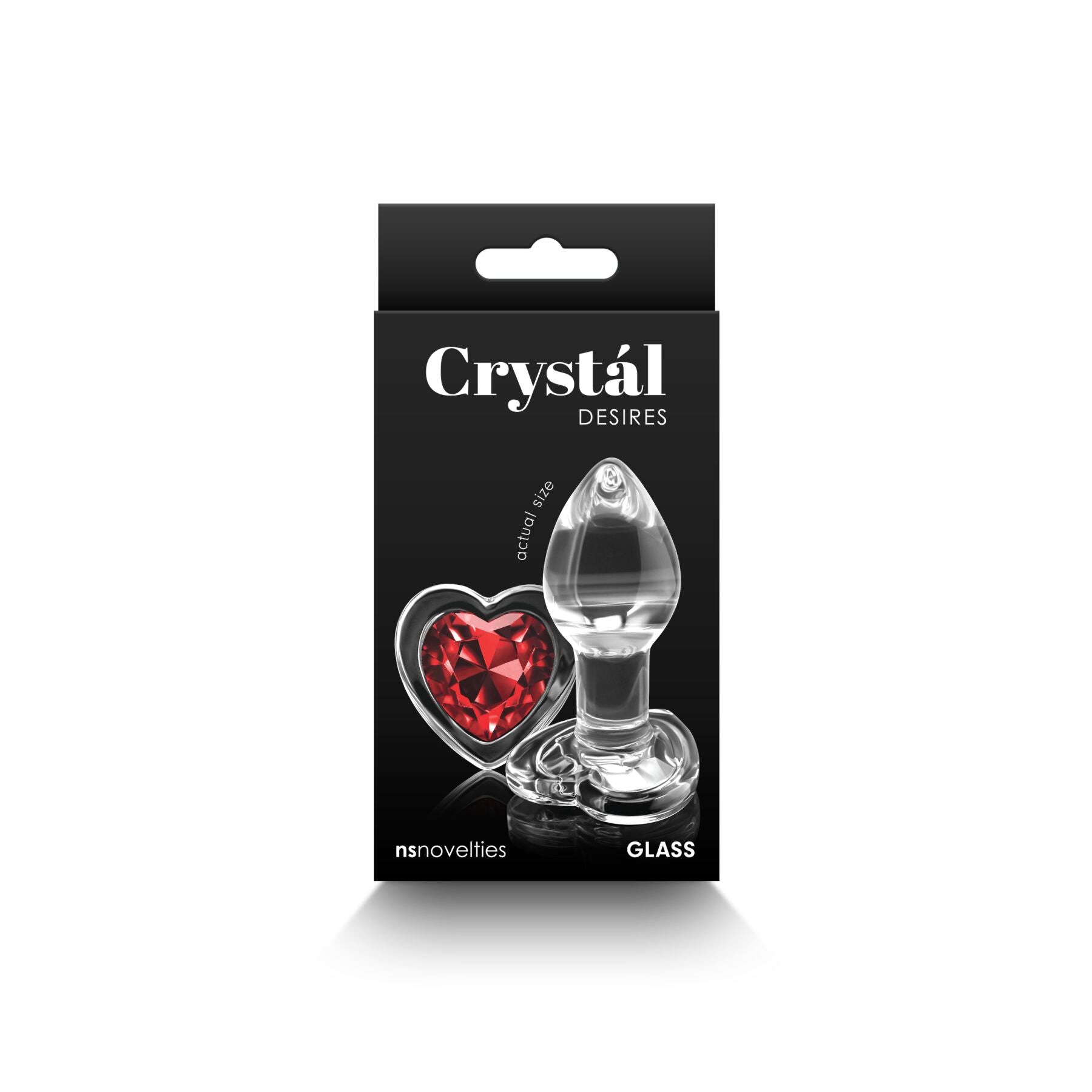 Стеклянная анальная пробка NS Novelties Crystal - Desires - Red Heart - превью 3
