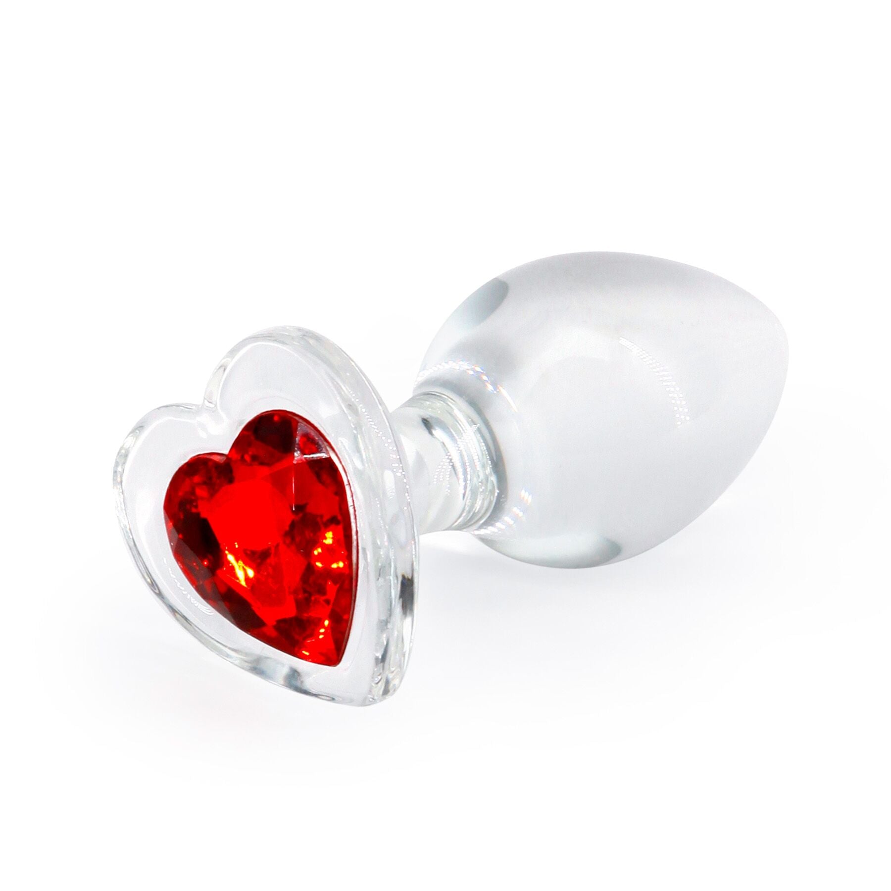 Стеклянная анальная пробка NS Novelties Crystal - Desires - Red Heart - превью 5